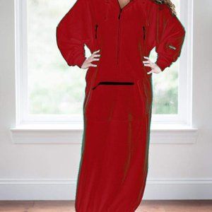 IWOM CONVERTIBLE FLEECE HOODIE: Red